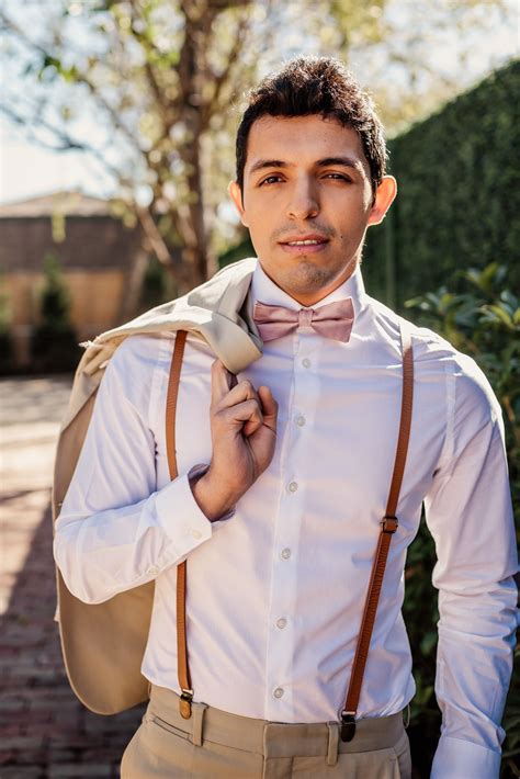 bow tie and suspenders wedding